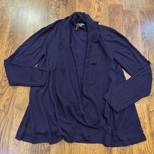 Repeat Women's Cotton/Cashmere Wrap Cardigan Purple, Size XL Elegant Cozy Layers